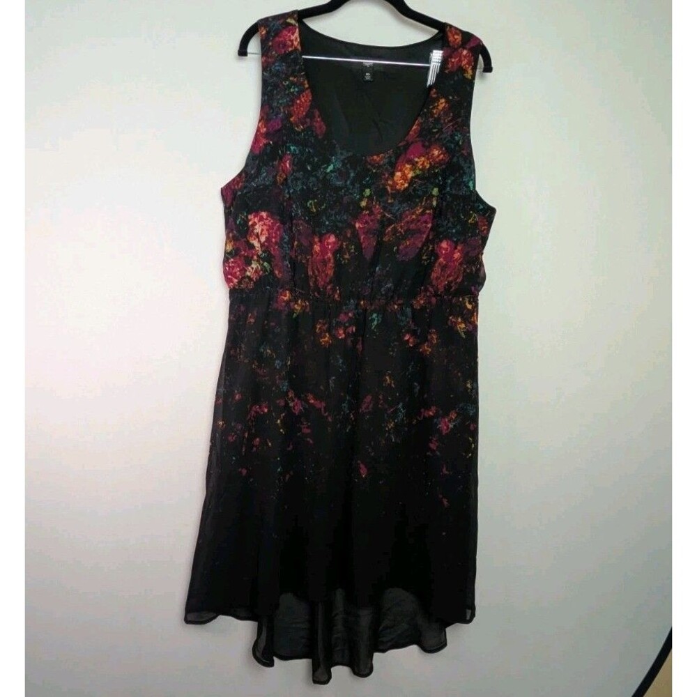 Mossimo Sleeveless Dress Womens Size XXL Floral Print Stretchy Waist Light